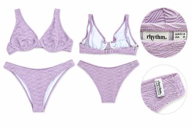 Rhythm Textured Lavender Bikini Set – Size Medium – Gently Worn