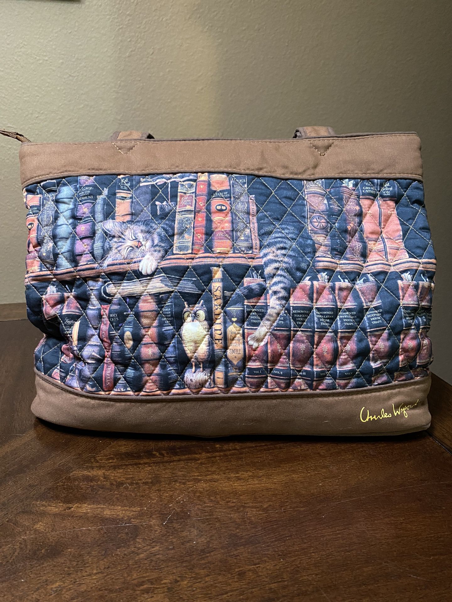 Charles Wysocki "Purrfect Tales" Quilted Tote Bag