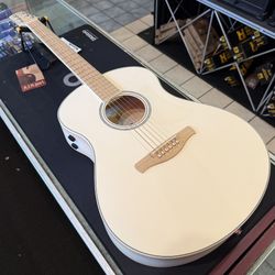 Ibanez AAM370M2E Transparent Antique White Peach Fuzz Concert Acoustic Electric Guitar NEW!