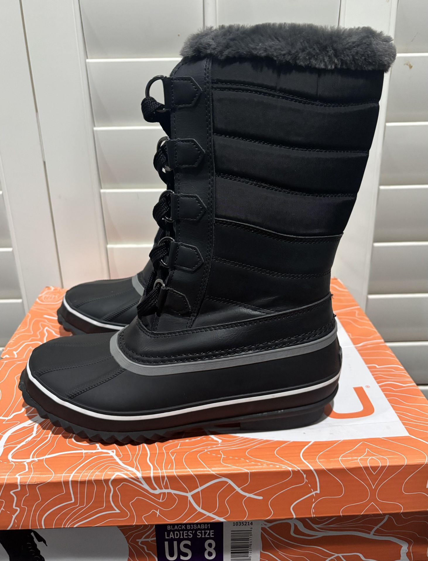 New JBU Black Water Resistant Cozy Faux Fur Lining Boots (Women’s Size 8) - $25