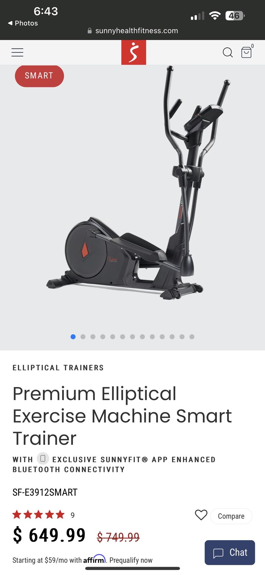 Premium Elliptical Exercise Machine Smart Trainer