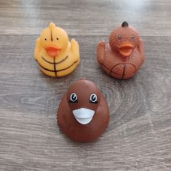 Basketball and Football Rubber Duckies 