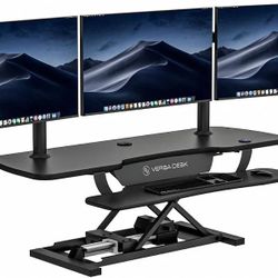 Versa DeskElectric Sit-Stand Desk Electronic, Black, Compressed Wood, 48 in Wide By 24 Deep