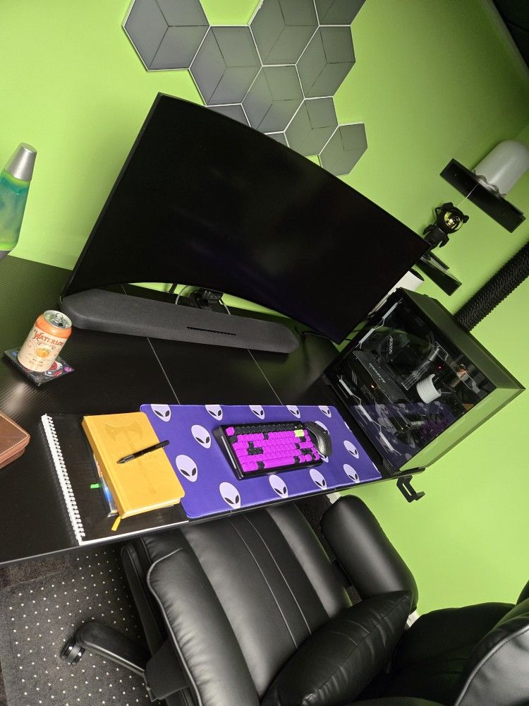 High-end Gaming PC With Ultra Wide Monitor Plus Desk And Chair
