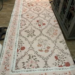 New!✨ 10x14 Floral Moravian trellis washable rug