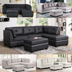 New Sectional With Ottoman And Free Delivery