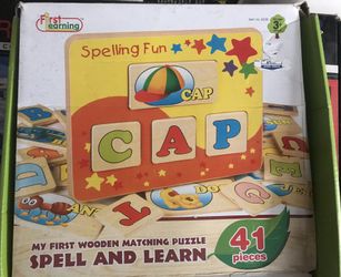 my first wooden matching puzzle spell and learn