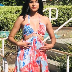 New Long Floral Dress Medium 