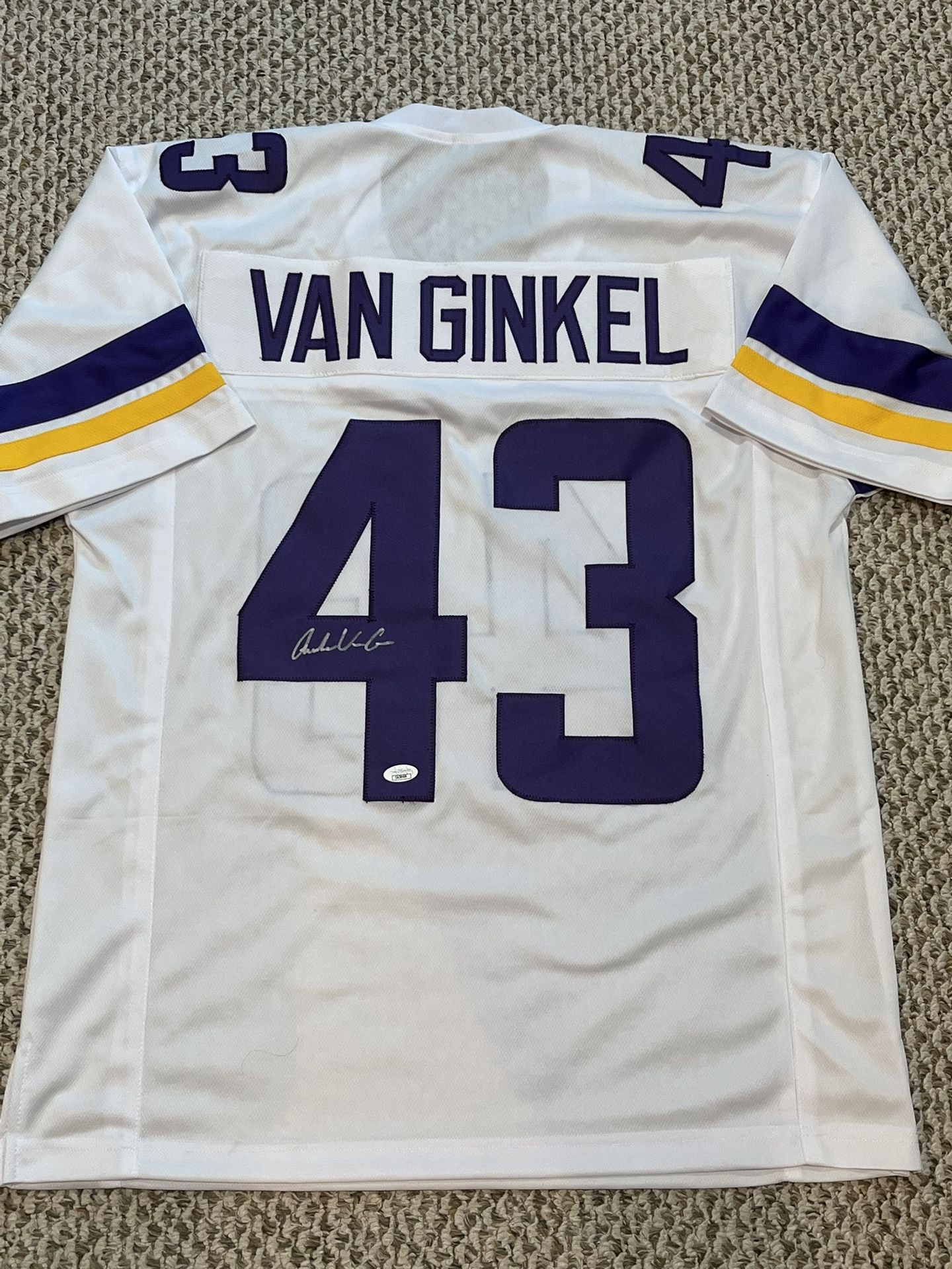 Andrew van Ginkel Minnesota Vikings Signed Jersey JSA COA