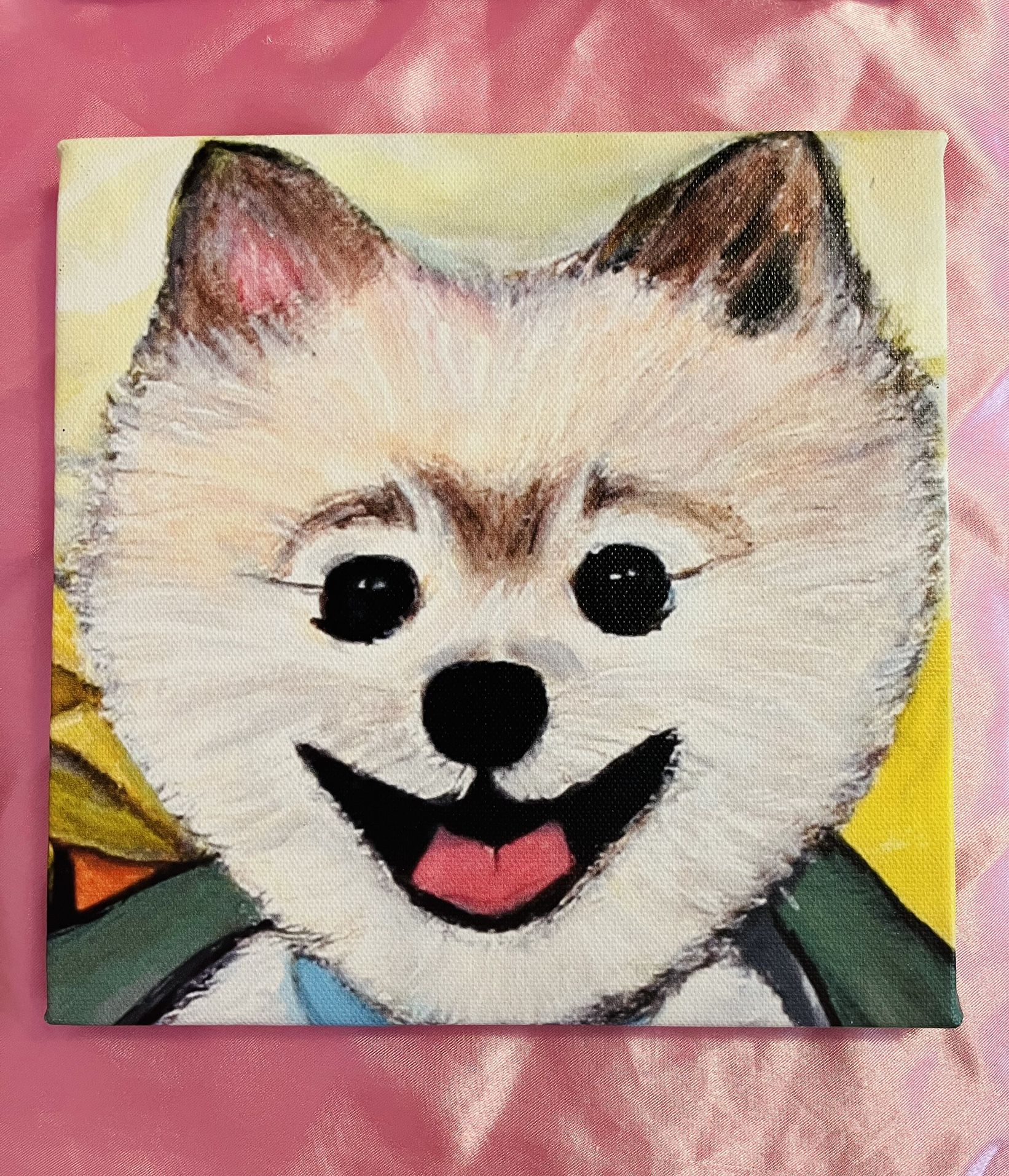 Dog Art Handmade Painting on Canvas 