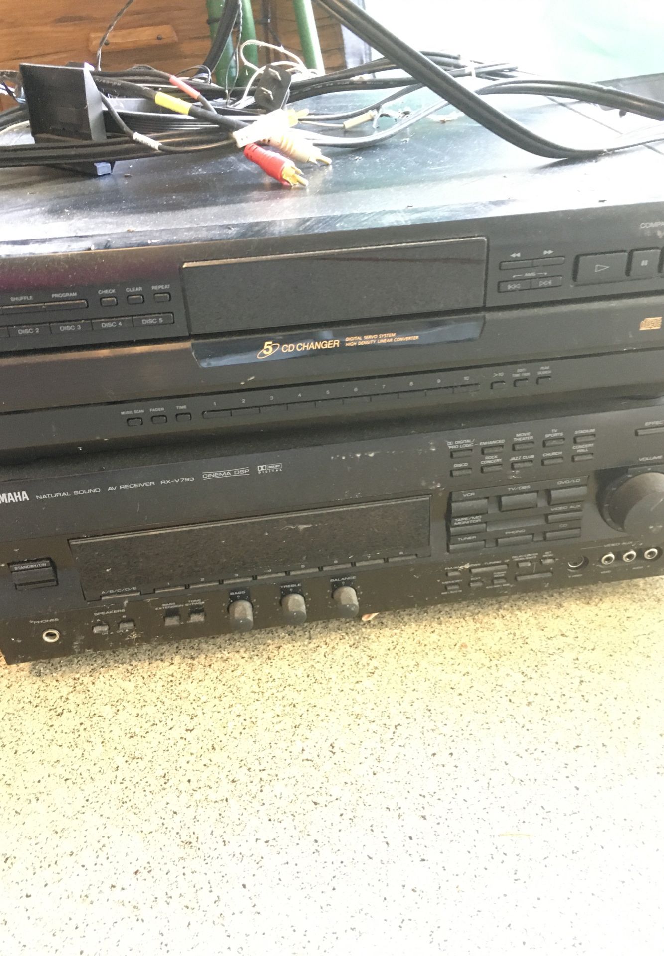 Sony five disc CD player and AV receiver and amplifier