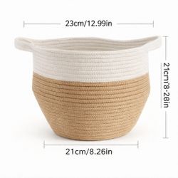 Two-Tone Woven Planter Basket – Perfect for Faux Olive Tree