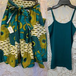 African Print Inspired Skirt And Matching Tank