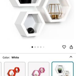 Black And White Hexagon Boho Shelves 