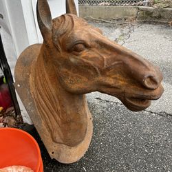  ANTIQUE FRENCH Cast Iron Horse Head