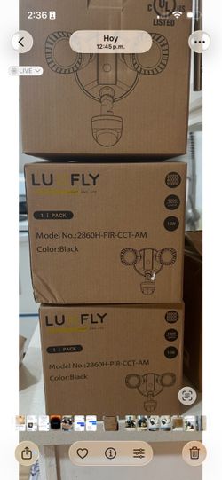 3 lamps Luxfly LED Security Flood Light with Camera – Black