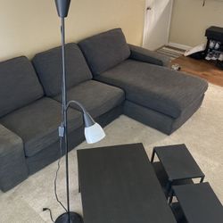 IKEA coffee Table, Nightstands, and Floor Lamp 