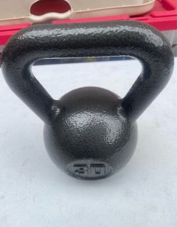 Athletic Works 30 lb Cast Iron Kettlebell, Black