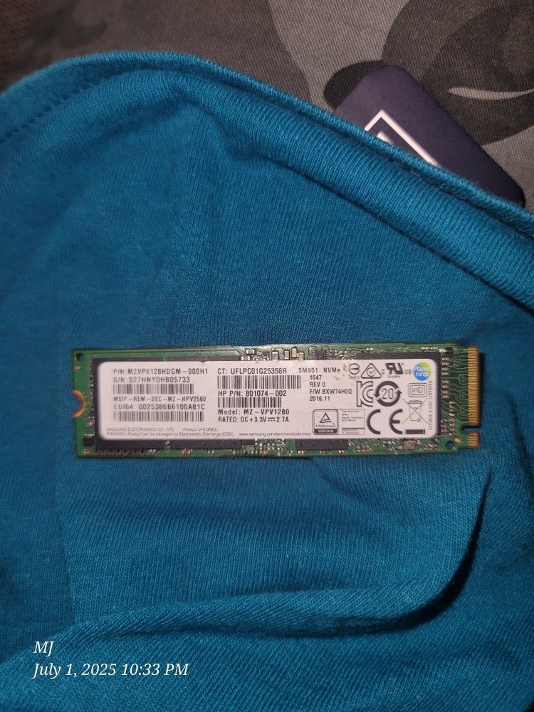 128GB M.2 2280 NGFF PCIe NVMe Gen3x4 Solid State SSD
