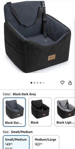 JOEJOY Dog Car Seats For Small Medium Dogs Under 35lbs, Dog Booster Seat With Detachable Washable Cover And Cushion, Memory Foam Pet Car Seat With Saf