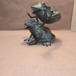 SPI Solid Bronze Frogs Leaping Sculpture