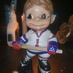Vintage Atlantic Mold Red/White/Blue Hockey Player #1 Statue Figure Ceramic 1970