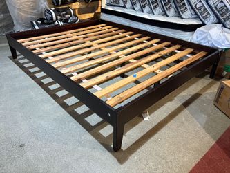 Low-Profile Queen Bed Frame in Espresso