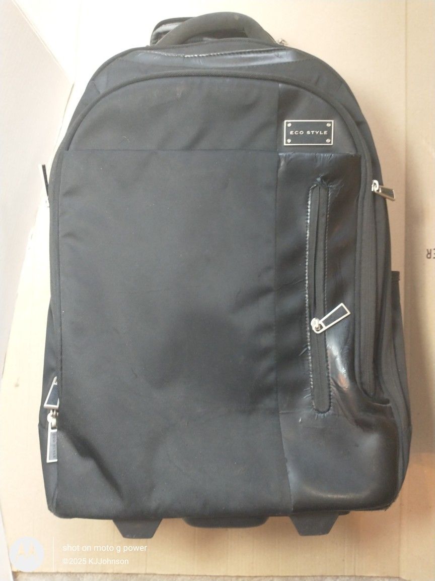 Eco Style Rolling Backpack Tablet Laptop