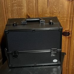 Estuche de maquillaje profesional de 14' x 10.5'x „9' 4 bandejas grandes, con correa para el hombro