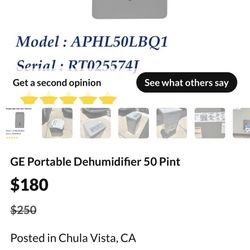 GE Portable Dehumidifier 