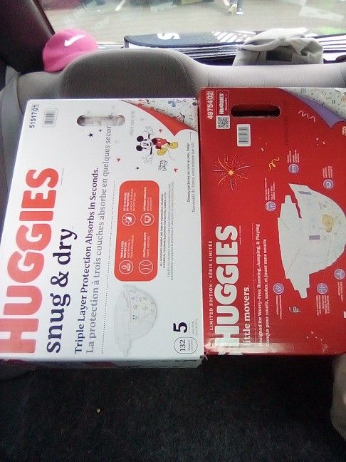 2 Boxes Huggies Size 5 Diapers $50