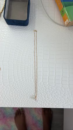 Authentic 10K Solid Gold Necklace with Solitaire Pendant