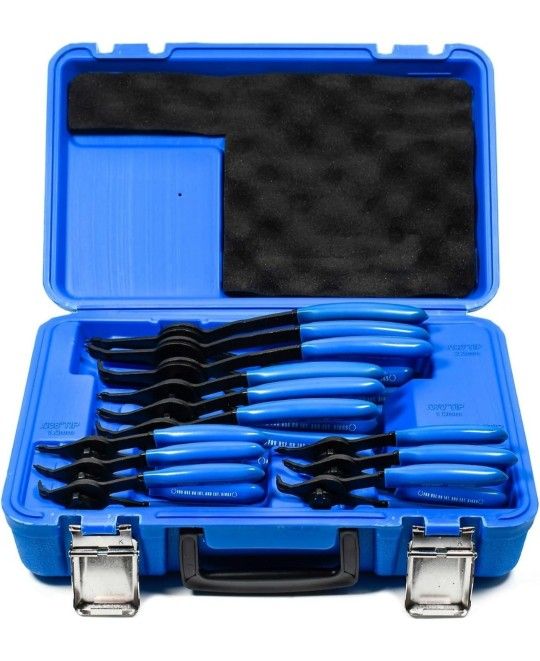 12 Piece Versatile Retaining Snap Ring Pliers set, Heavy Duty Fixed Tip Combination Internal/External Snap-ring Pliers for 0.038in 0.047in 0.070in O.
