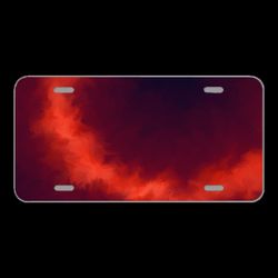 License Plate Novelty Car Front Texture Grunge Hell Red Color