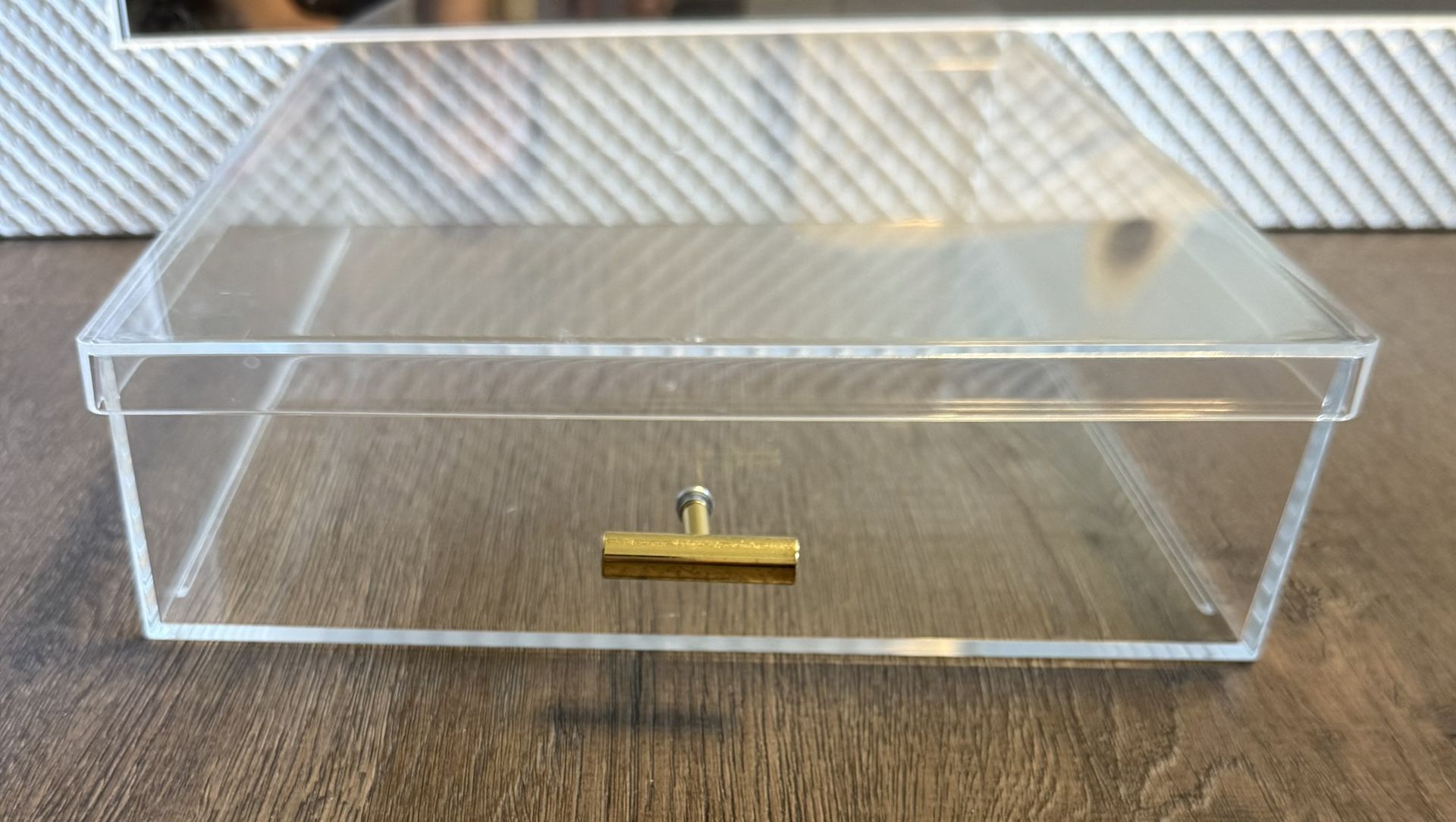 Clear Acrylic Storage Drawer with Gold Handle