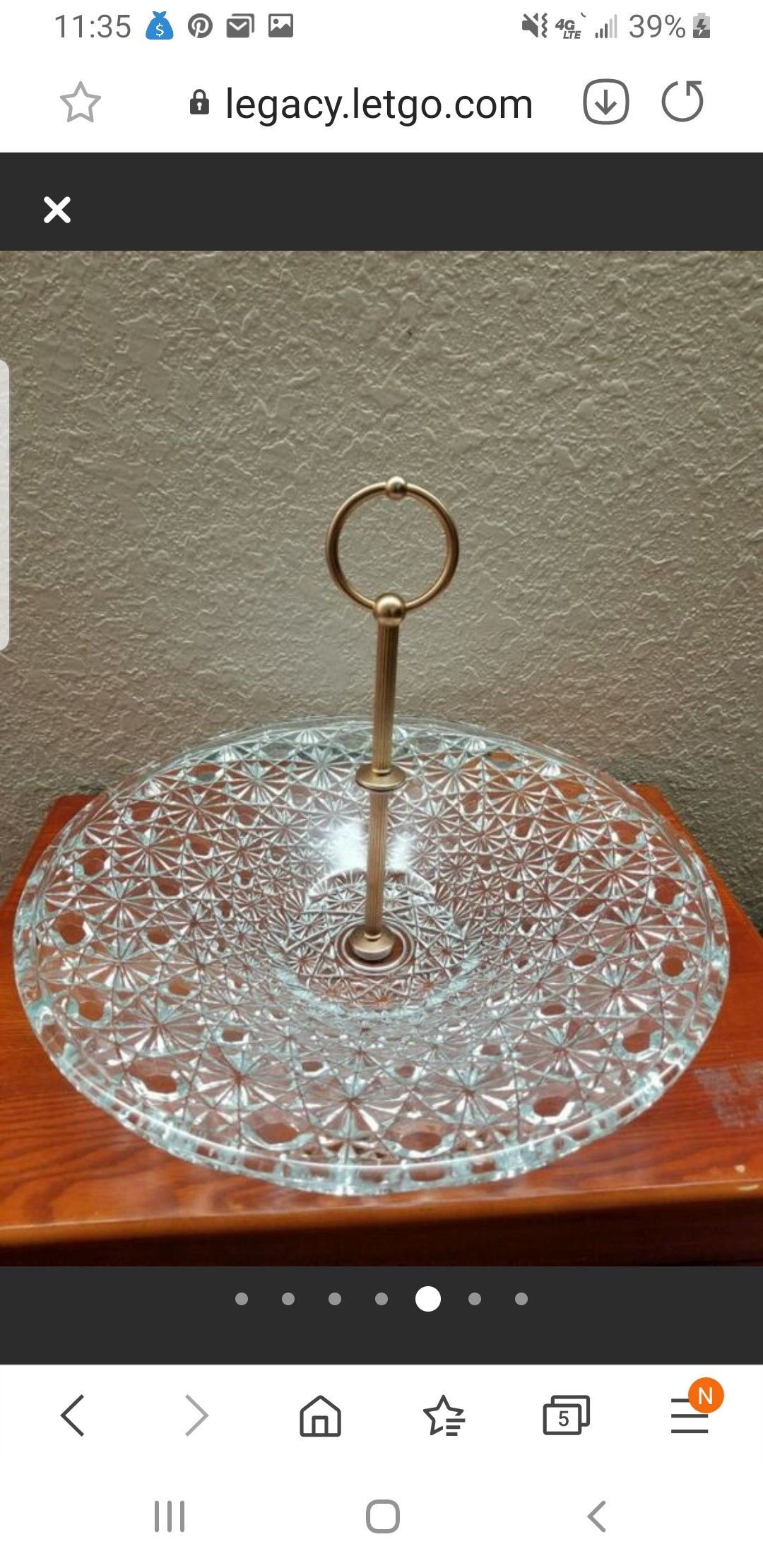 Antique Crystal Glass Round