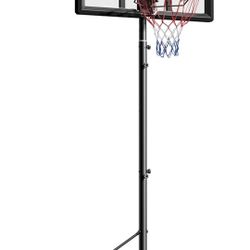 Basketball Hoop,Portable Basketball Hoop System for Outdoor, Adjustable Height 5.7-10ft 45in Backboard Basketball Goal for Kids Teen and Adult

