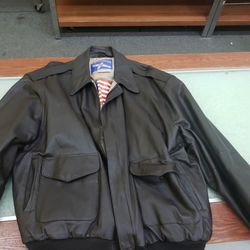 Airborne Bomber Leather Jacket. Size XXLT