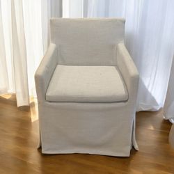 Restoration Hardware Low Belgian Slip covered Dining Chairs - 8