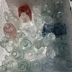 Glass Vases And Candlestick Holder 42pc