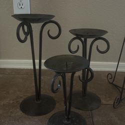 4 Metal Candle Holders 