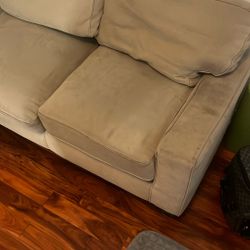 Tan Couch Can Fit 4 People Comfortably 