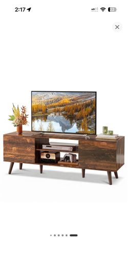 NEW Mid-Century Modern Wood TV Stand