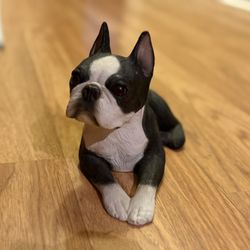 Vintage Sandicast Boston Terrier And Mini Boston Ornament