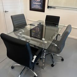 Glass Conference Table & Chairs