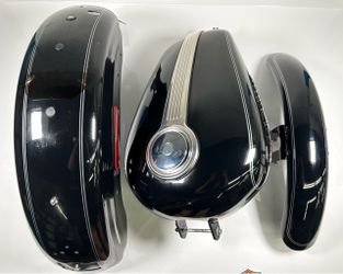 04-06 Harley Davidson Sportster 883/1200 OEM Gas Tank Front & Rear Fender Tin Set Black.OBO. SM9KNT0588