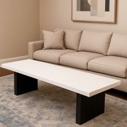 Modern Solid Wood Coffee Table – Rectangular Design for Living Room, TV Stand, Console, or Entryway