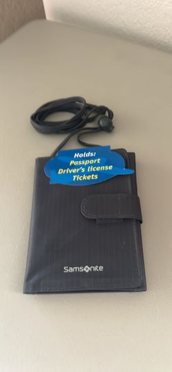 New Samsonite Travel Passport Wallet with Neck Strap