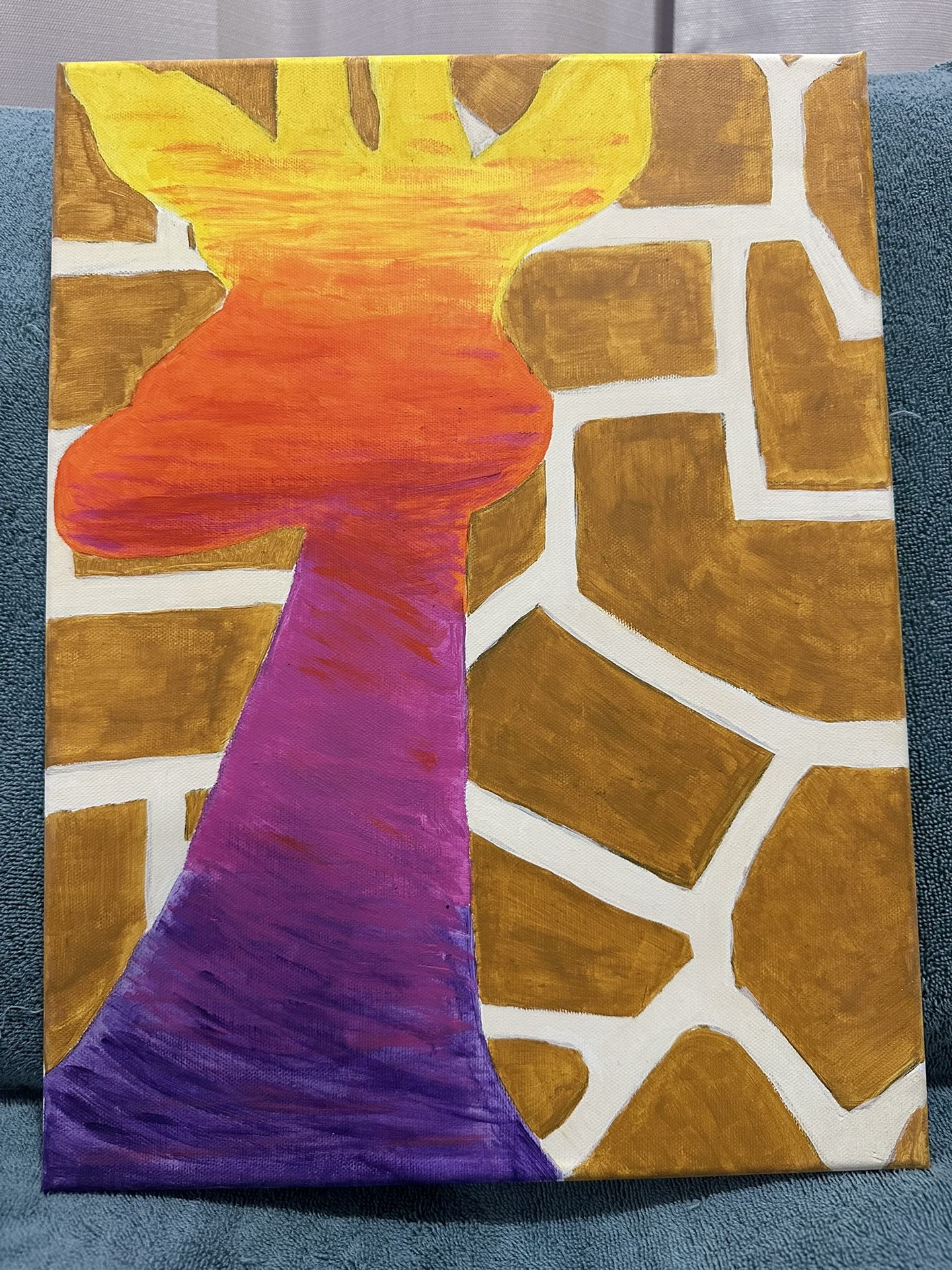 Sunset Giraffe Acrylic Painting 12x16