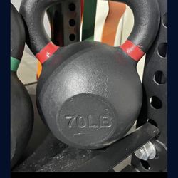 Cast Iron Kettlebell 70 LB - Black Matte Texture Finish - we have other weights available!